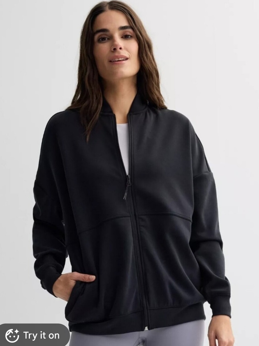 FLX Embrace Fleece Bomber Full-Zip Jacket